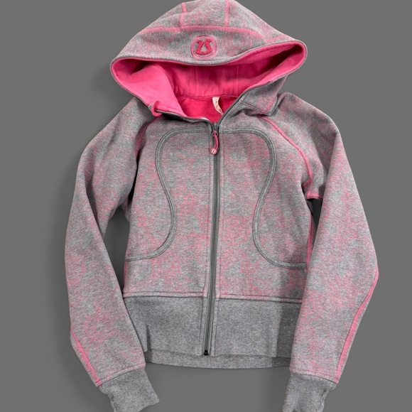 lululemon athletica Tops - Lululemon Grey/Pink Design Y2K Scuba Hoodie